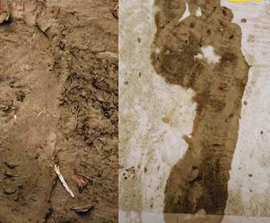 分屍案現場的數個裸足腳印,經警方比對與天橋命案的血腳印相符。(示意畫面,東森新聞提供)