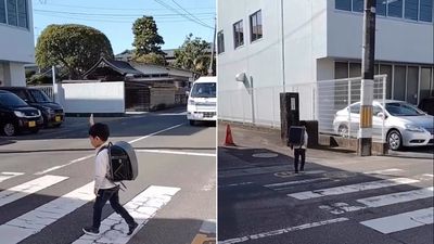 男童舉手過馬路後「點頭鞠躬」　網讚：真的只有日本會這樣