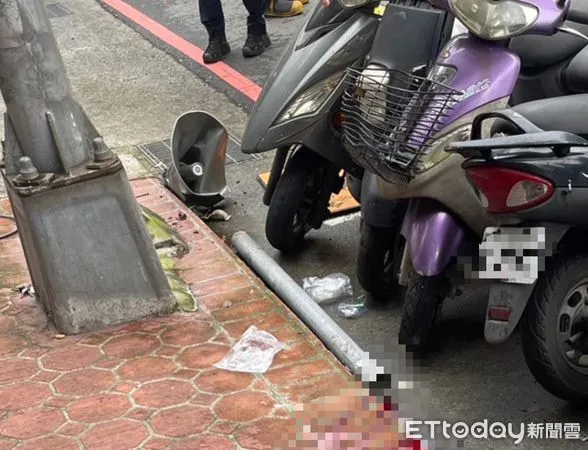 ▲▼61歲王女自13樓頂墜落,遭路旁施工鐵桿貫穿亡 。(圖/記者陳以昇翻攝)