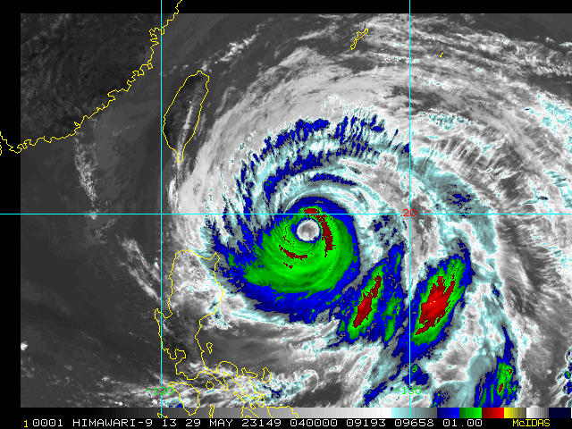 ▲颱風瑪娃已移動到台灣東南方海域。（圖／翻攝自RAMMB）
