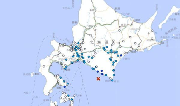 ▲▼北海道發生規模5.1地震。（圖／翻攝自日本氣象廳）