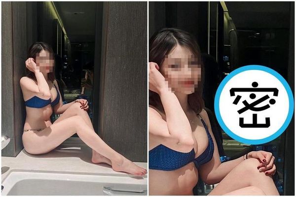 小模在飯店打卡PO出美照，赤裸的攝影師被窗面出賣一起入鏡，引起網友討論。（翻攝自臉書）