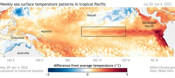 ▲▼美國科學家宣布聖嬰現象已經發生。(圖/NOAA)