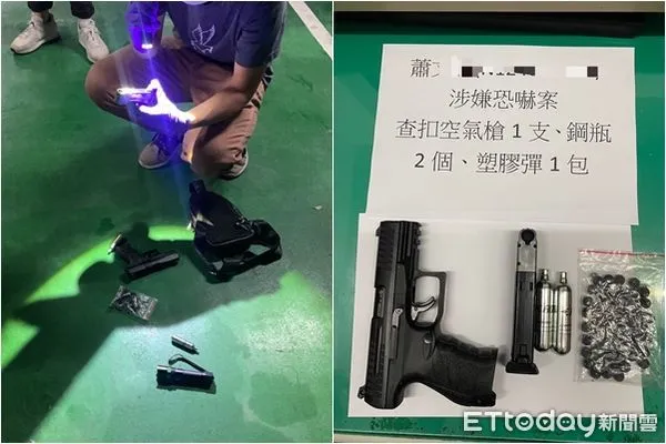 ▲▼彰化行車糾紛,男子持空氣槍恐嚇,遭警方逮捕。(圖/記者唐詠絮翻攝)