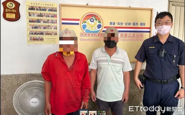 ▲里港警分局警員李奕學、羅志文以視訊方式助涂男順利返家 。(圖/記者陳崑福翻攝)