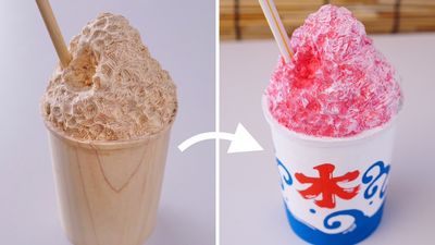 日雕刻師「夏季草莓冰沙」顆粒感超逼真　「冰」巧妙變木字藏細節