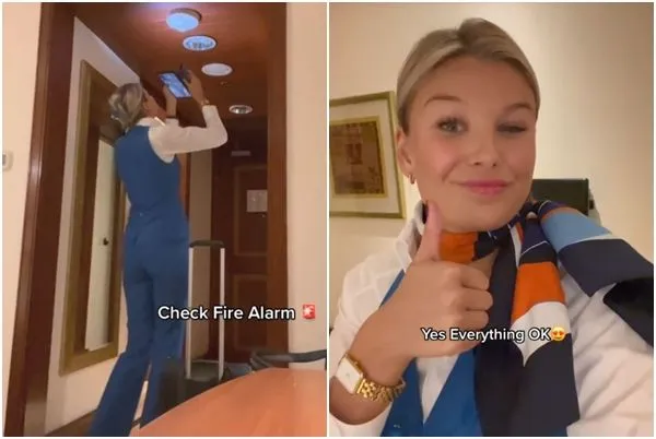 ▲▼荷蘭空姐分享飯店房間內最常被安裝偷拍鏡頭的地方。(圖/翻攝自TikTok)