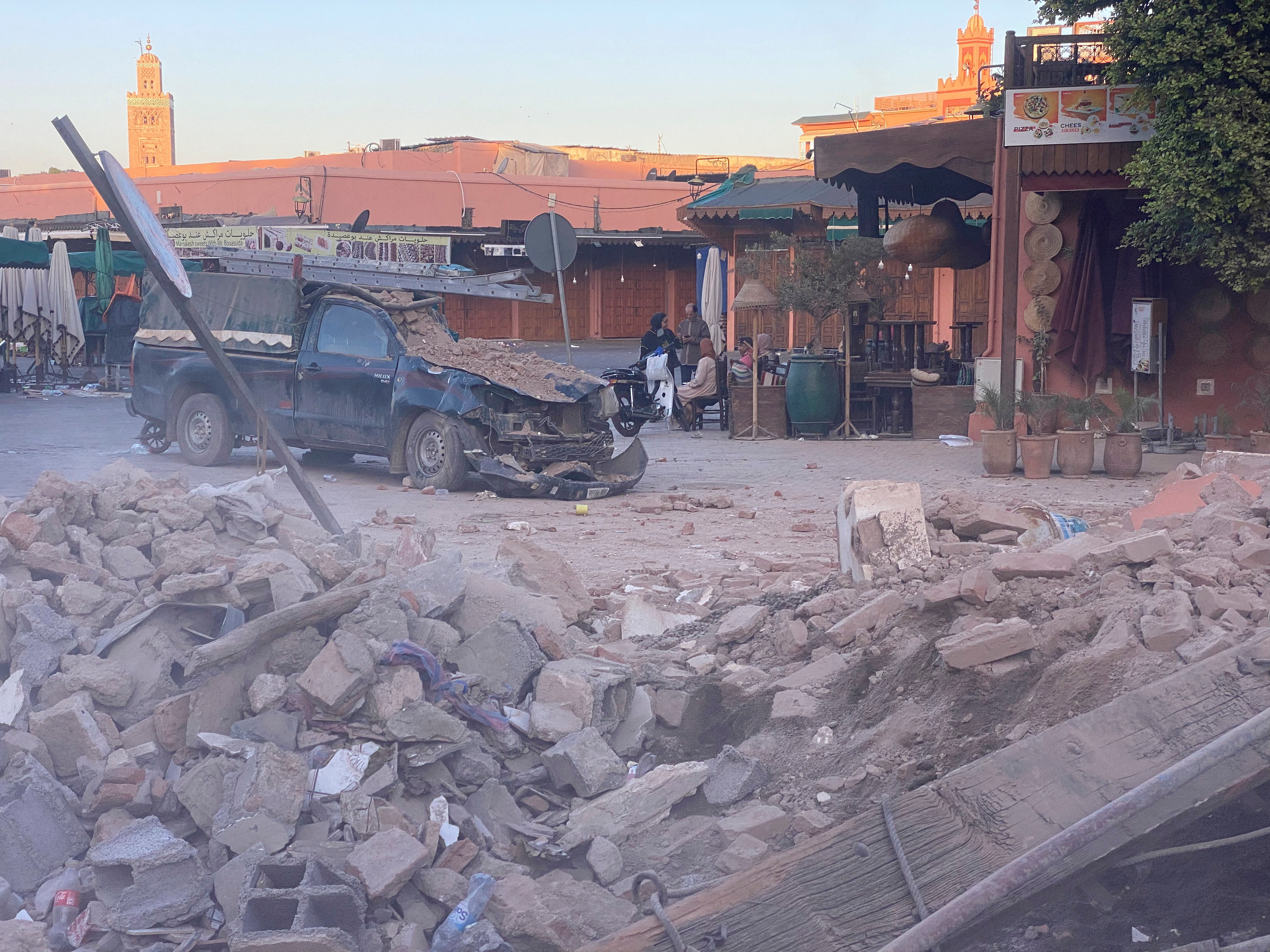 ▲▼ 摩洛哥8日深夜發生地震。圖為歷史悠久的旅遊之都馬拉喀什（Marrakech）震後。（圖／路透）