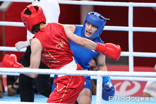 ▲亞運女子拳擊66公斤級陳念琴出賽。(圖/記者林敬旻攝)