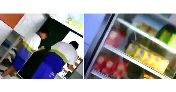 士林國中販售現炸雞塊、含糖的紅茶綠茶等飲料,每到下課合作社人潮不斷,據估計一個月營收20萬元。(圖/民眾提供)