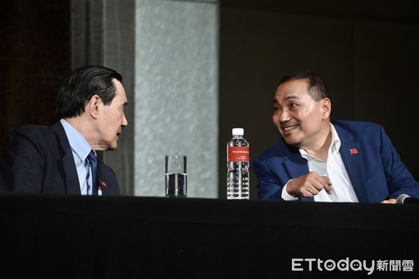 ▲▼馬英九、侯友宜、朱立倫抵達君悅酒店。(圖/記者李毓康攝)