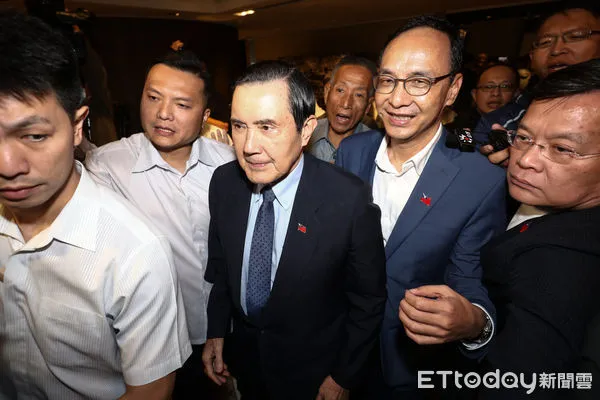 ▲藍白郭會談無共識,馬英九、侯友宜、朱立倫離開會場。(圖/記者林敬旻攝)