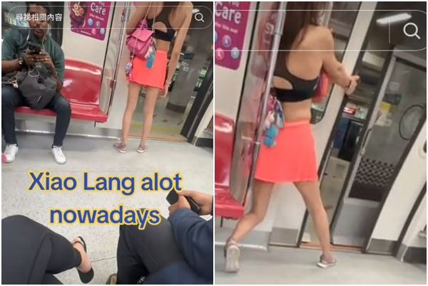 ▲▼新加坡一名男子穿女裝搭捷運，試圖開車門。（圖／翻攝Facebook／Beh Chia Lor、Raven Qiu；TikTok／dennisteodt）