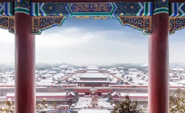 ▲北京故宮雪景。（圖／翻攝自微博）