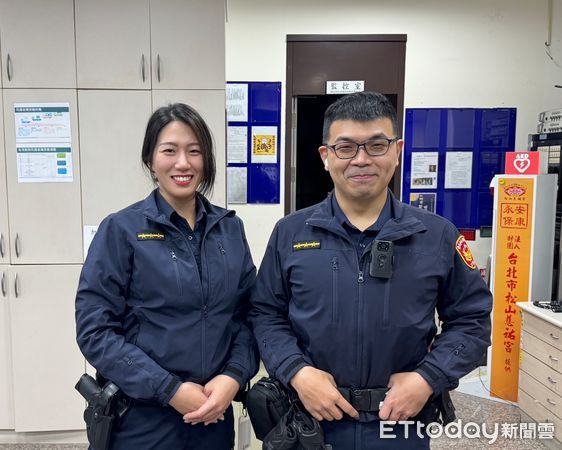 ▲▼ 北投分局石牌所警員林毅(右)、吳庭樺 。(圖/記者黃宥寧翻攝)
