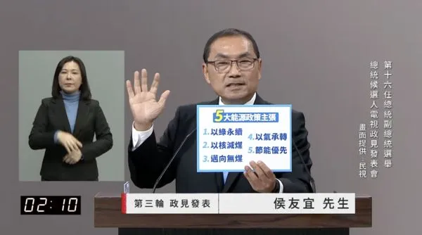 ▲▼侯友宜電視政見會第三輪發言。(圖/民視提供)