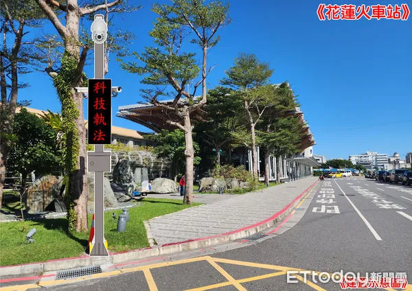 ▲▼花蓮警方指出,為了加強提醒民眾注意,在執法鏡頭下方設立全彩LED告警顯示幕2面。(圖/花蓮縣警察局提供,下同)