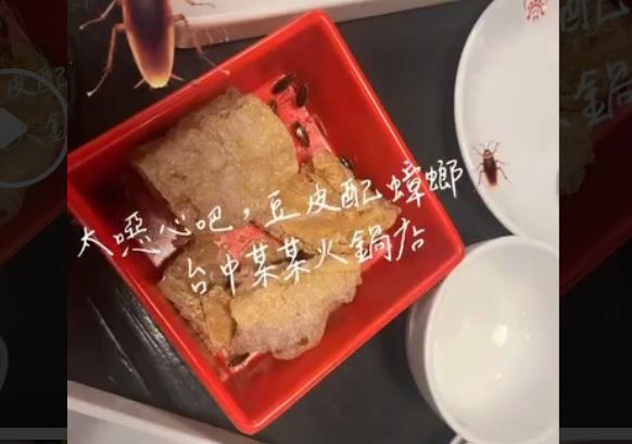 ▲▼迴轉火鍋「單點豆皮」上桌嚇傻 民眾驚見一堆蟑螂。(圖/翻攝自爆料公社二館)