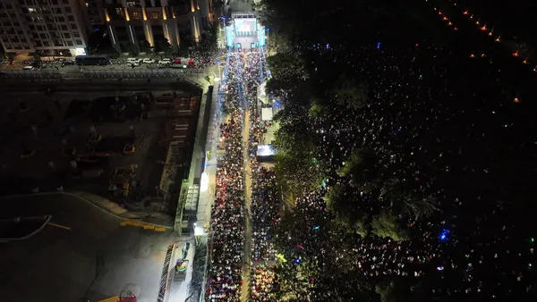 ▲▼柯文哲「TeamKP召集令-高雄場」造勢活動空拍圖。(圖/民眾黨提供))