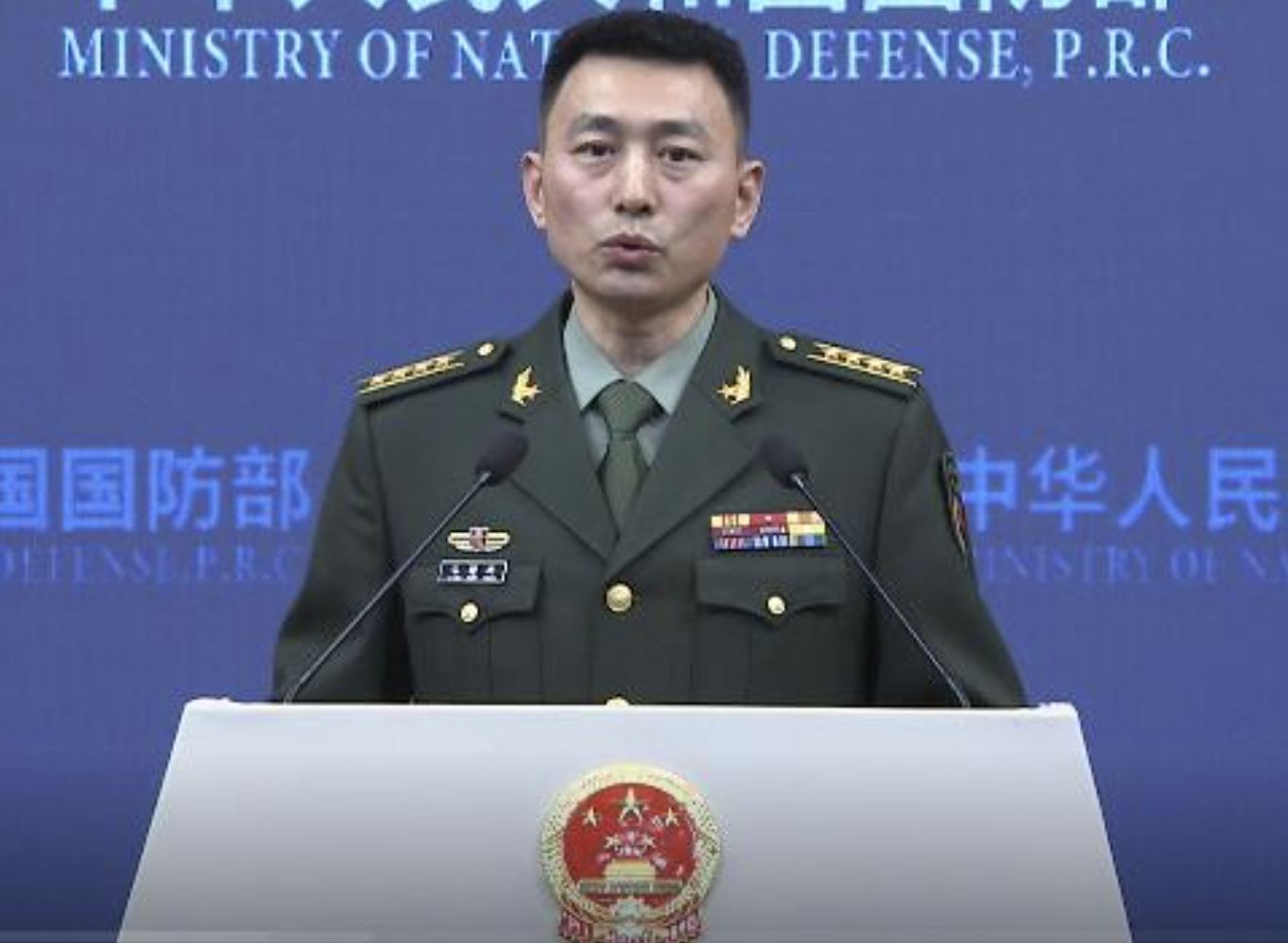 ▲大陸國防部新聞局副局長兼發言人張曉剛。(圖/翻攝國防部公眾號)