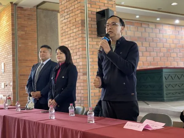 ▲朱立倫今日上午至宜蘭縣議會出席國民黨縣黨部活動。(圖/國民黨提供)