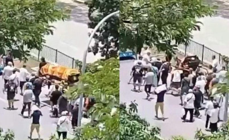 ▲▼新加坡一支送葬隊伍突然發生棺材掉落的意外。（圖／翻攝自YouTube）