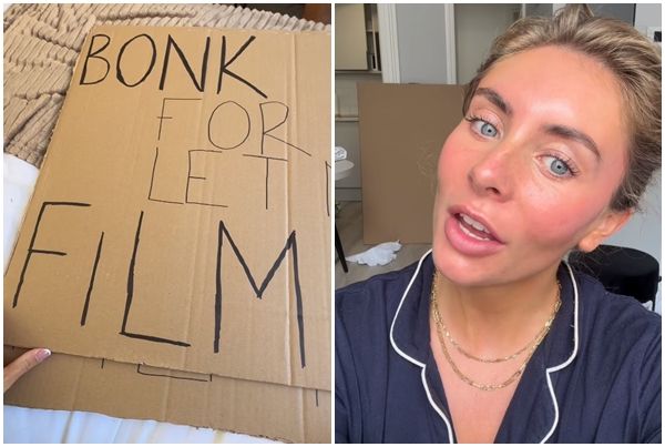 ▲▼英國成人女優邦妮（Bonnie Blue）在倫敦舉牌徵求一起拍性愛影片的免費砲友。（圖／翻攝自IG／bonnie_blue_xo）