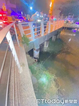 ▲女子跌落金獅湖,順利被救起 。(圖/記者吳奕靖翻攝)