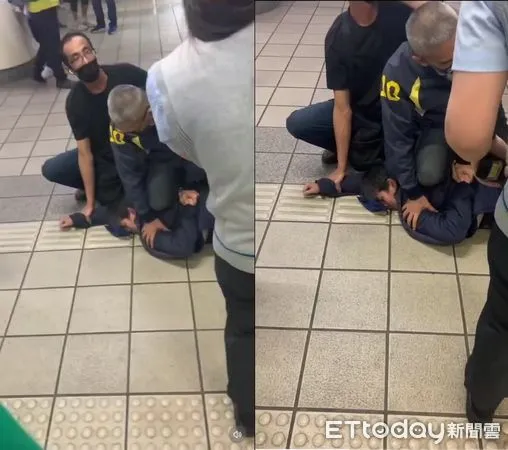 ▲北捷驚傳砍人事件,現場血跡斑斑。(圖/翻攝自記者爆料網)