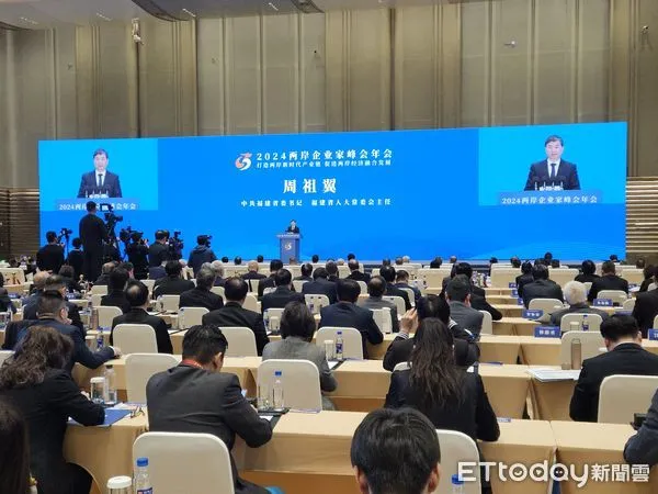 ▲周祖翼於兩岸企業家峰會開幕上致詞。(圖/記者陳冠宇攝)