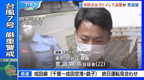 ▲▼22歲鮮肉男豐田朔彌女廁偷拍被逮捕,12月初開庭審理案件。(圖/翻攝自X)