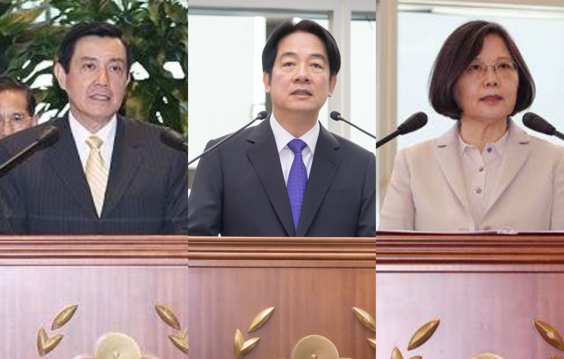 ▲▼三位總統首次出訪。(合成圖/總統府提供)