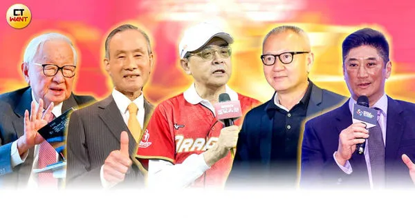 龍年台股飆漲,讓台灣富豪身價水漲船高。左起台積電創辦人張忠謀、遠雄集團創辦人趙藤雄、研華董事長劉克振、國巨董事長陳泰銘、中信慈善基金會董事長辜仲諒。(圖/報系資料照)