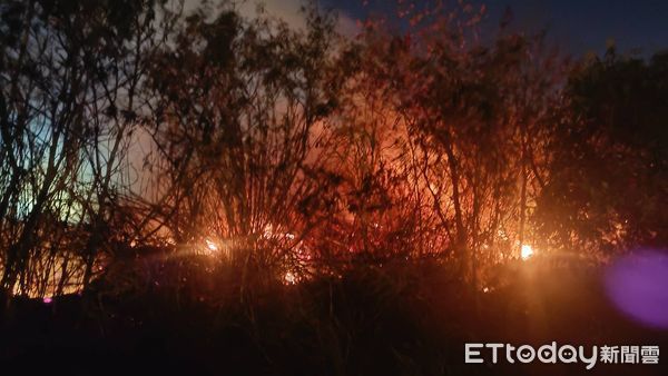 ▲▼金門初一暗夜田野火警。(圖/記者林名揚翻攝)