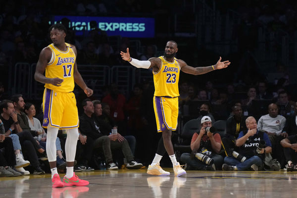 ▲▼湖人3D側翼新援芬尼-史密斯、天王詹姆斯。(圖/路透)