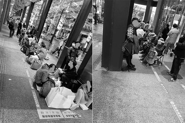 ▲▼黃牛阿婆排隊搶買寶可夢限量商品。(圖/翻攝臉書/台灣寶可夢中心優惠大小事公開社團)