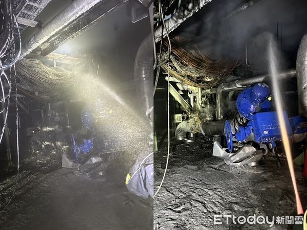 ▲▼快訊/台中電廠晚間大火 鍋爐室燃燒100平方公尺。(圖/港務消防大隊台中港隊提供)