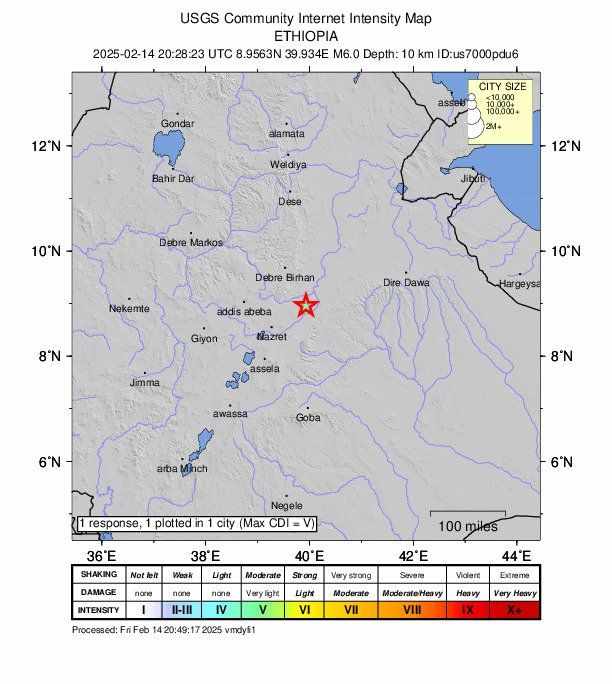 ▲▼衣索比亞中部在當地14日晚間11時28分發生規模6強震。(圖/翻攝自USGS)