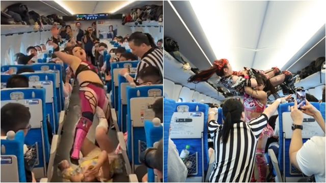 ▲▼新幹線上演「女子摔角」!8人走道上混戰嗨翻 票價破萬還秒殺。(圖/翻攝X@tjpw2013)