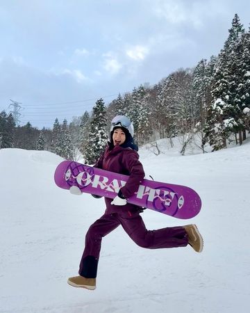 ▲楊千霈情人節在日本新潟滑雪。(圖/翻攝自Facebook/楊千霈 Pink Yang)