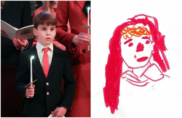 路易王子用紅色、橘色創作。(翻攝@princeandprincessofwales IG)