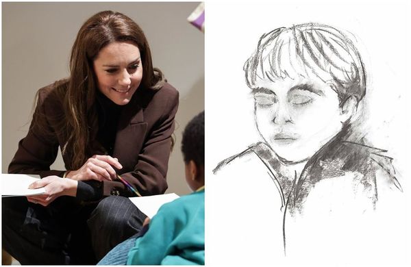 凱特王妃用鉛筆畫出路易王子的模樣。(翻攝@princeandprincessofwales IG)