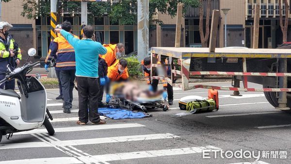 ▲台北市中山區松江路車禍。(圖/記者黃彥傑攝,下同)