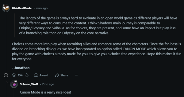 ▲▼Jonathan Dumont在Reddit上舉辦AMA活動(Ask Me Anything)並透漏新模式。(圖/翻攝自Reddit/r/assassinscreed)