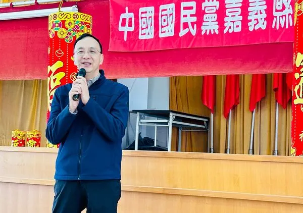 ▲朱立倫南下嘉義縣黨部團拜。(圖/國民黨提供)