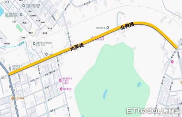 ▲花蓮市區北興路優化道路施工路段示意圖。(圖/花蓮縣政府提供)