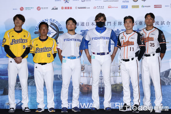 ▲▼ 北海道火腿交流賽賽前記者會-王威晨,平野惠一,伊藤大海,新莊剛志,,潘傑楷,林岳平。(圖/記者黃克翔攝)