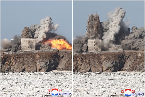 ▲▼ 金正恩監督巡航導彈試射。(圖/路透)