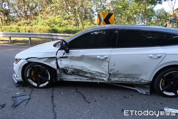 ▲湯男吃完湯包急於返回桃園,過彎失控撞上對向轎車。(圖/記者陸運陞翻攝)