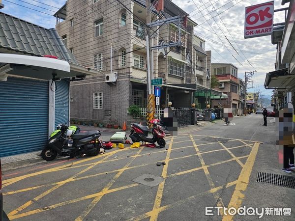 ▲鄭姓毒品人口違規逃逸被警方追趕,在路口高速碰撞機車後,鄭男前空翻造成頸部重傷住院。(圖/記者楊永盛翻攝)